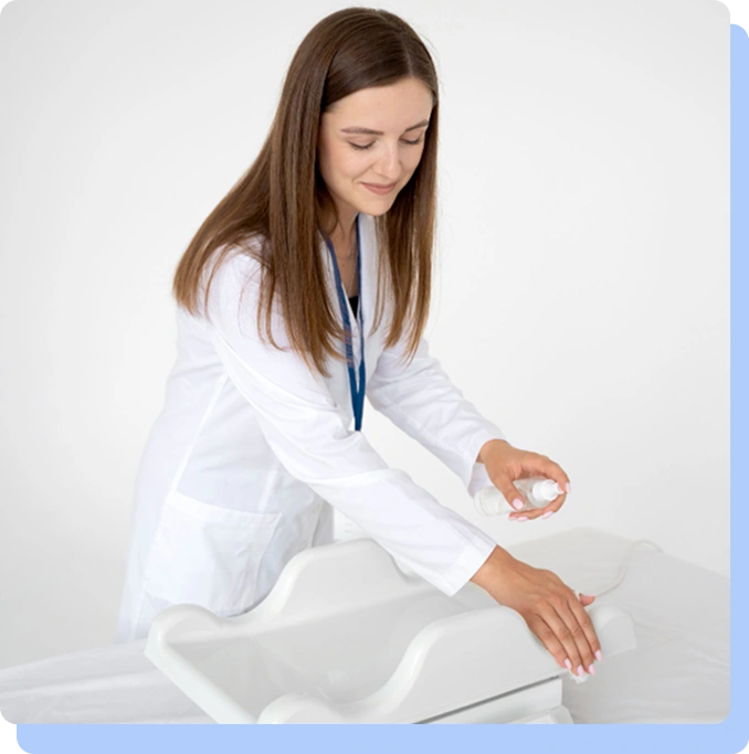 Introduction section explaining semaglutide eligibility based on medical history, paired with an image of a healthcare provider in a white coat.
